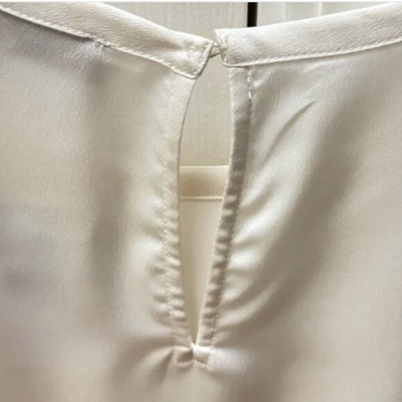 LOFT Satin Pocket Tee Blouse – Ivory Satin Luxe - Picture 4 of 4